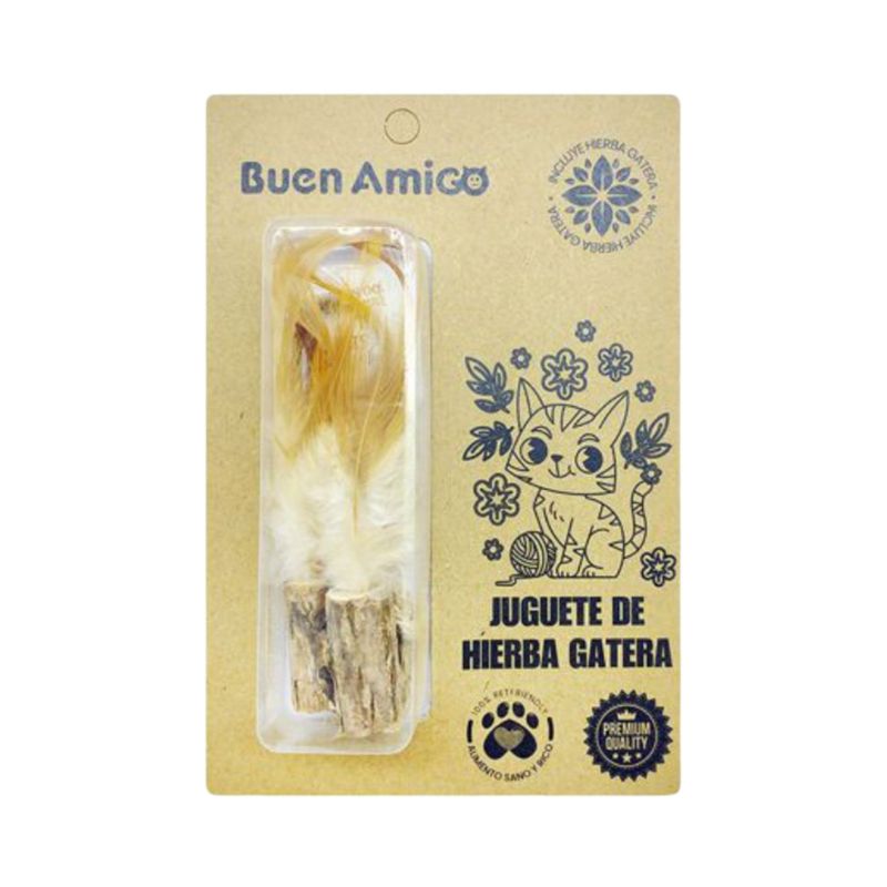 BUEN AMIGO - Juguete De Hierba Gatera Gatos De Palitos Con Cuerda
