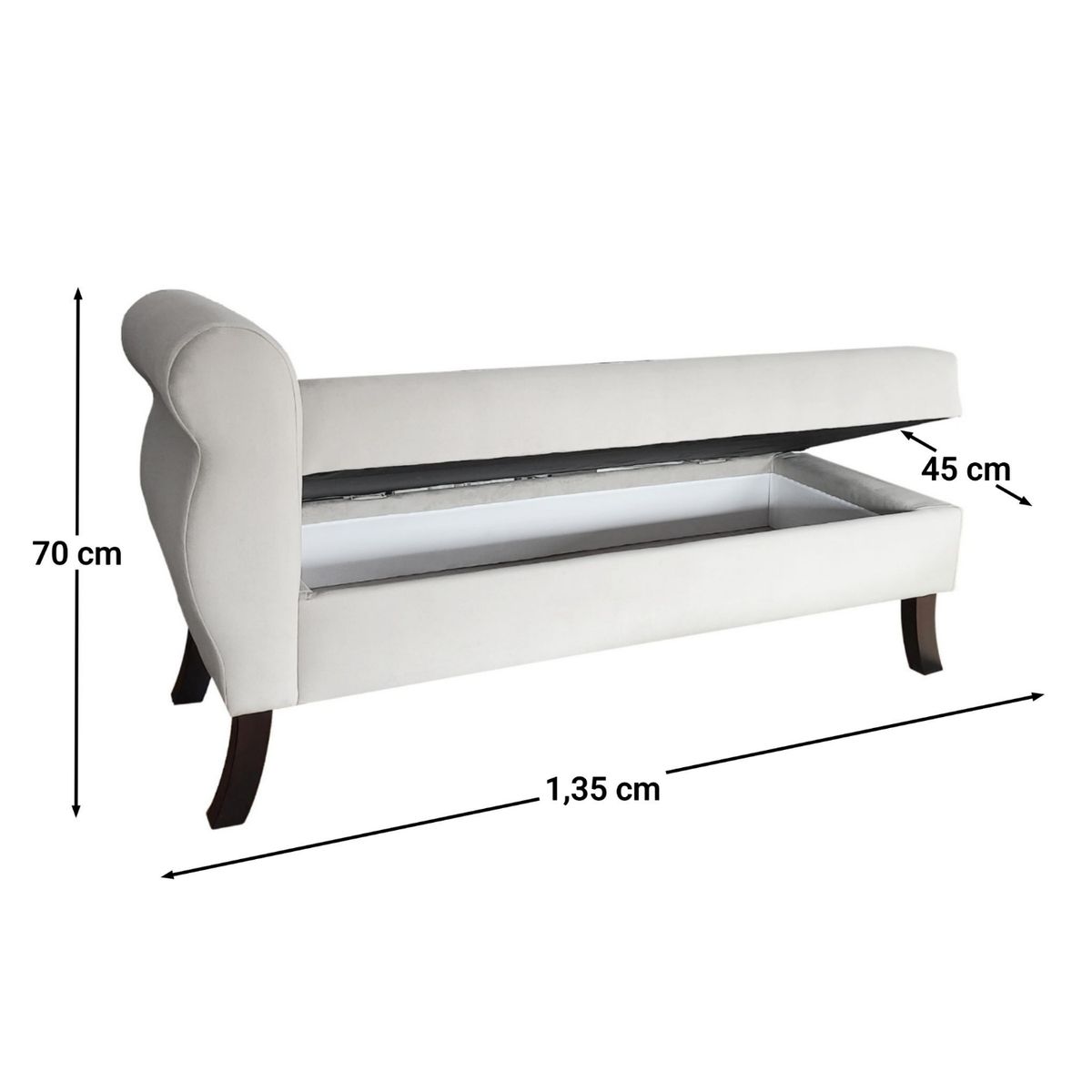 GENERICO - Banqueta Baúl New Diva Color Negro