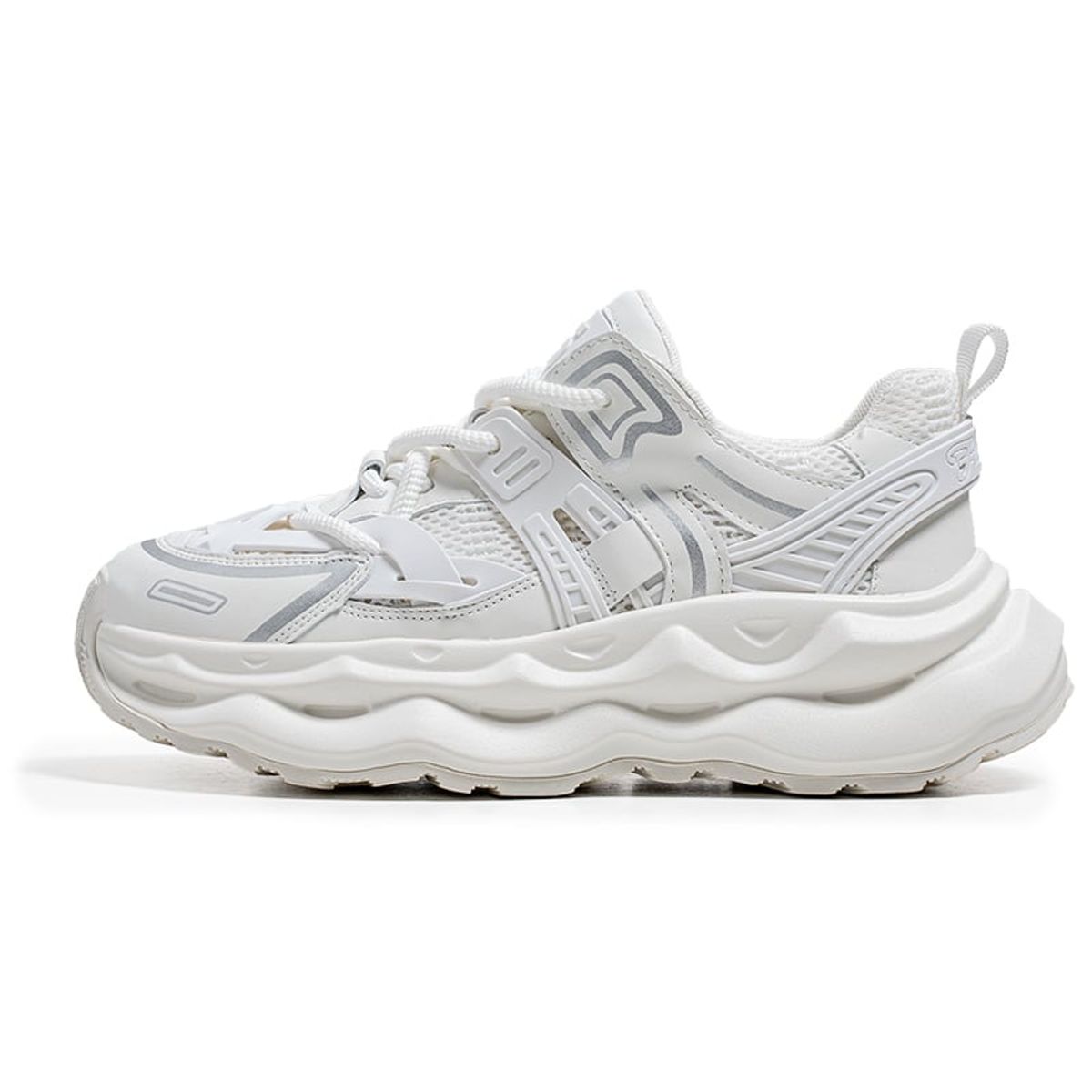 SHANDIAN - Zapatillas Running Plataforma Hombre Blanco