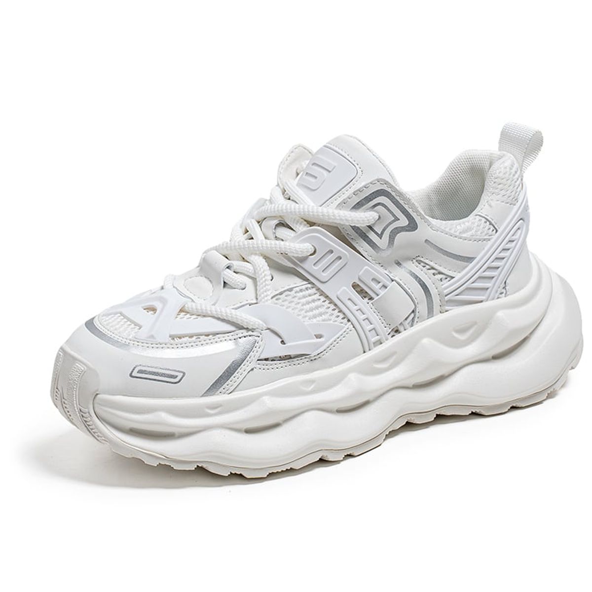 SHANDIAN - Zapatillas Running Plataforma Hombre Blanco