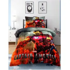 GENERICO - COBERTOR PLUSH DE INVIERNO CON CHIPORRO DISEÑO IRONMAN 1.5 PLAZAS MH