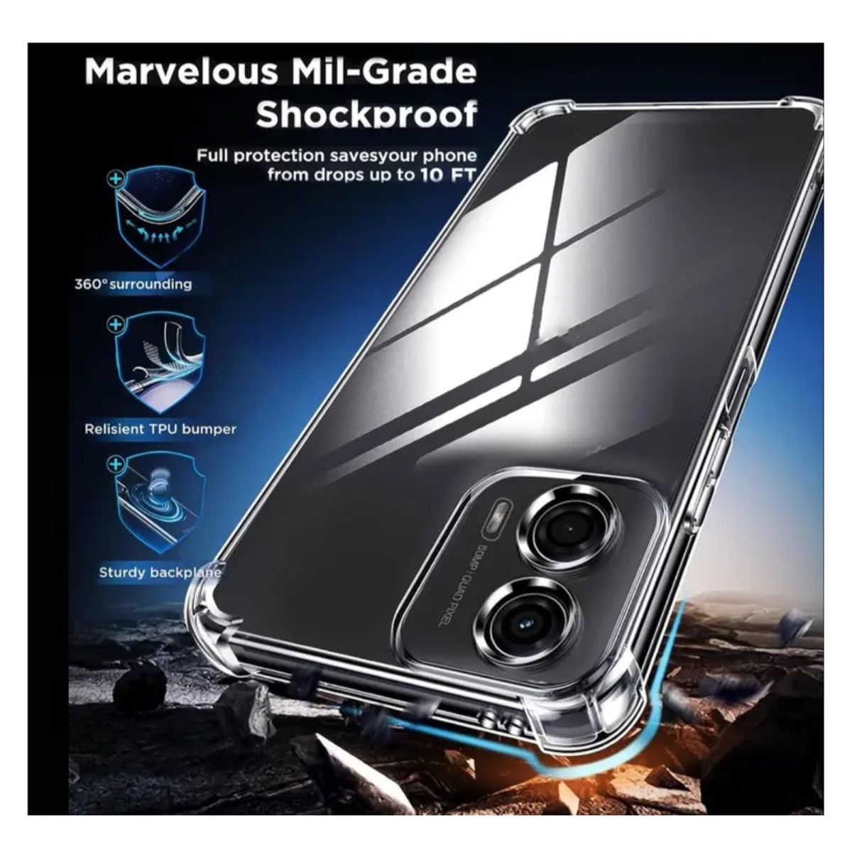 GENERICO - Carcasas Funda Transparente Para Moto G24 Power MAS Vidrio Templado