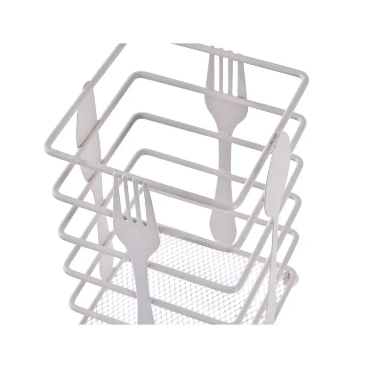 GENERICO - Escurridor para Cubiertos Blanco de Acero Menaje Cocina.