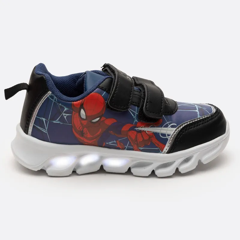 MARVEL - Zapatilla Con Luces Niño Accion Spiderman Azul Marvel