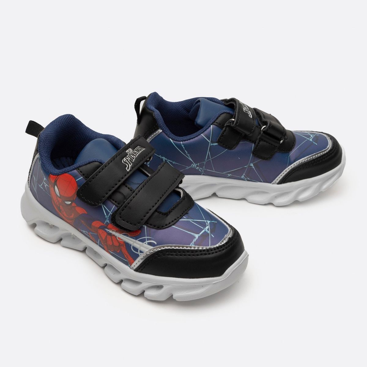 MARVEL - Zapatillas Con Luces Niño Accion Spiderman Azul Marvel