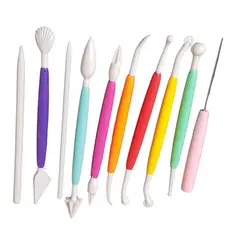 GENERICO - Set 9 Modeladores de Repostería para Fondant Multicolor