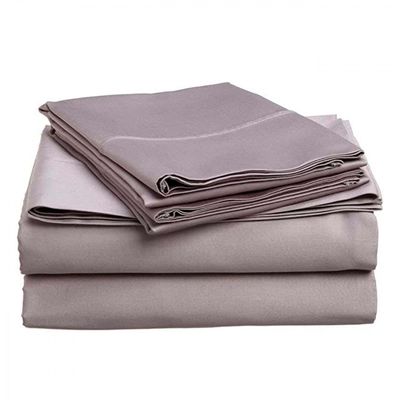 Imagen 2 del producto Juego De Sabana 144 hilos (Queen) Excelente Calidad - Gris - 2 plazas