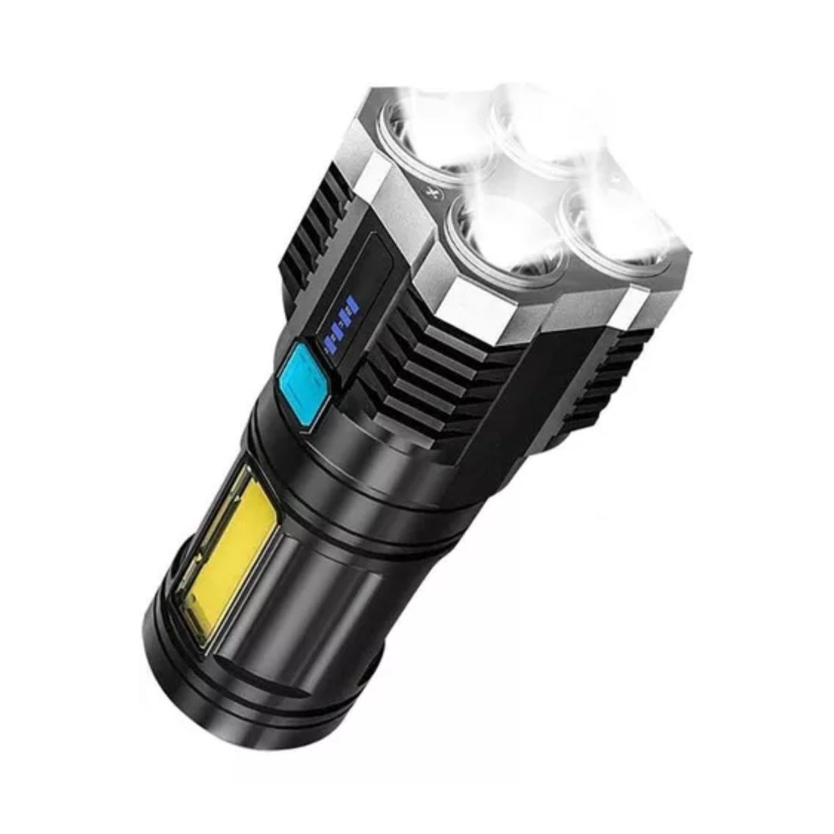 IMPORTCLICK - Linterna Led Luz Blanca 4 núcleos Alcance 500 M Recargable IMPORTCLICK