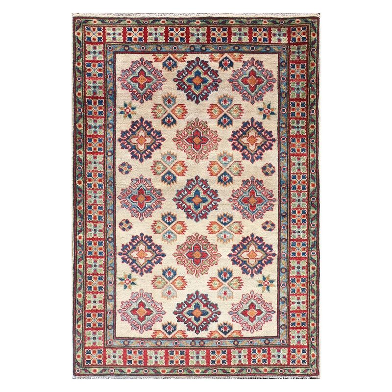 CONSORCIO PERSA - Alfombra Persa Clásica de Lana, Kazak 1.50 x 1.00 mts.