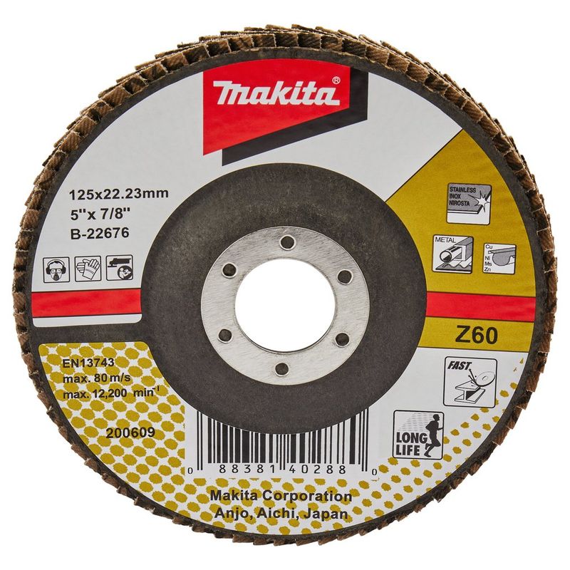 MAKITA - Disco Flap Lija Traslapado 125mm G Z60 Makita B-22676
