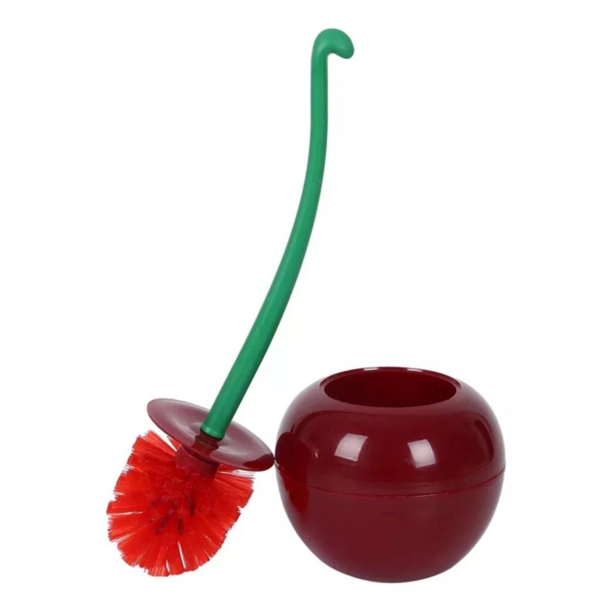 CRUSEC - Escobilla Para Baño Rojo Cereza Elegante Cerdas Suaves