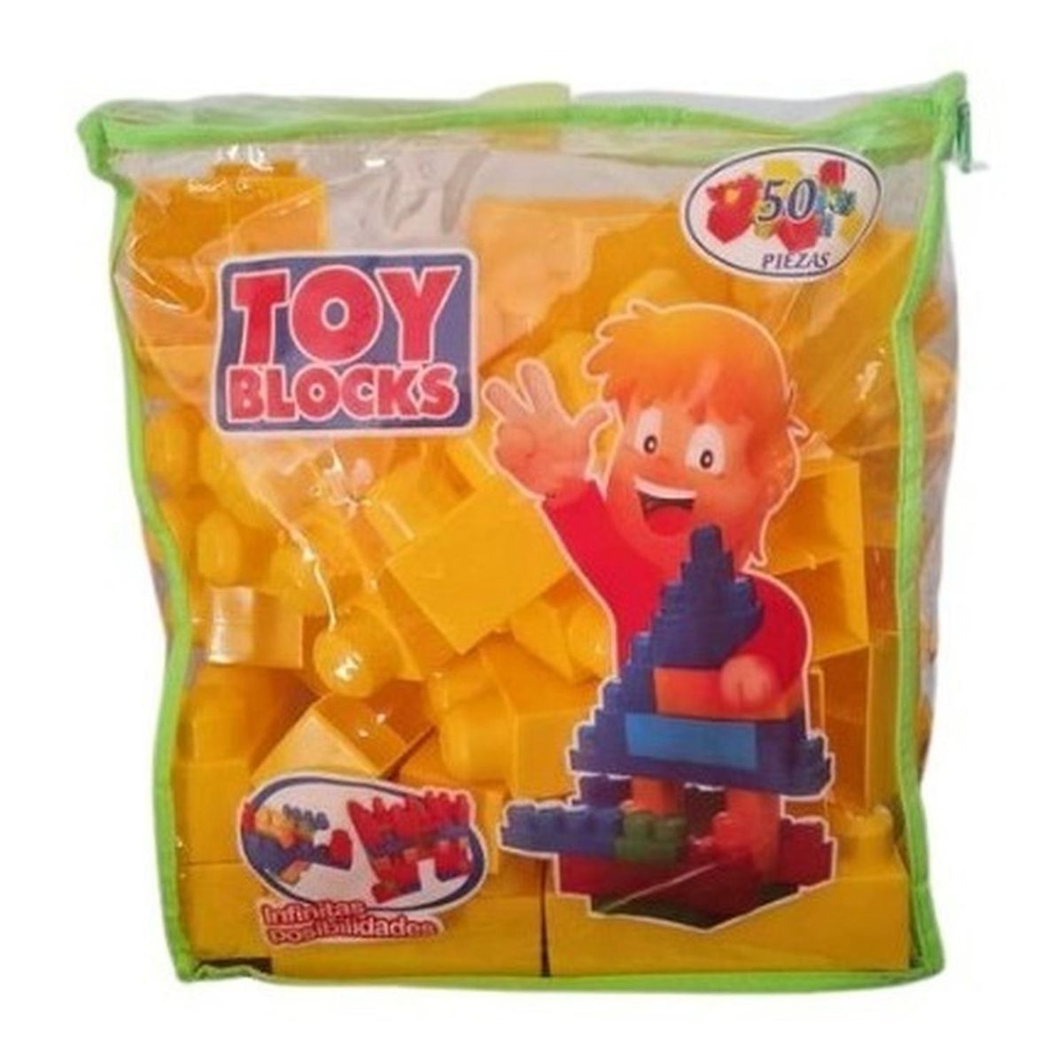 GENERICO - Bloques Entretenidos Fabricación Chilena 50 Piezas - Amarillo