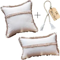 SET 2 FUNDAS COJÍN LINO YUTE FLECO + REGALO