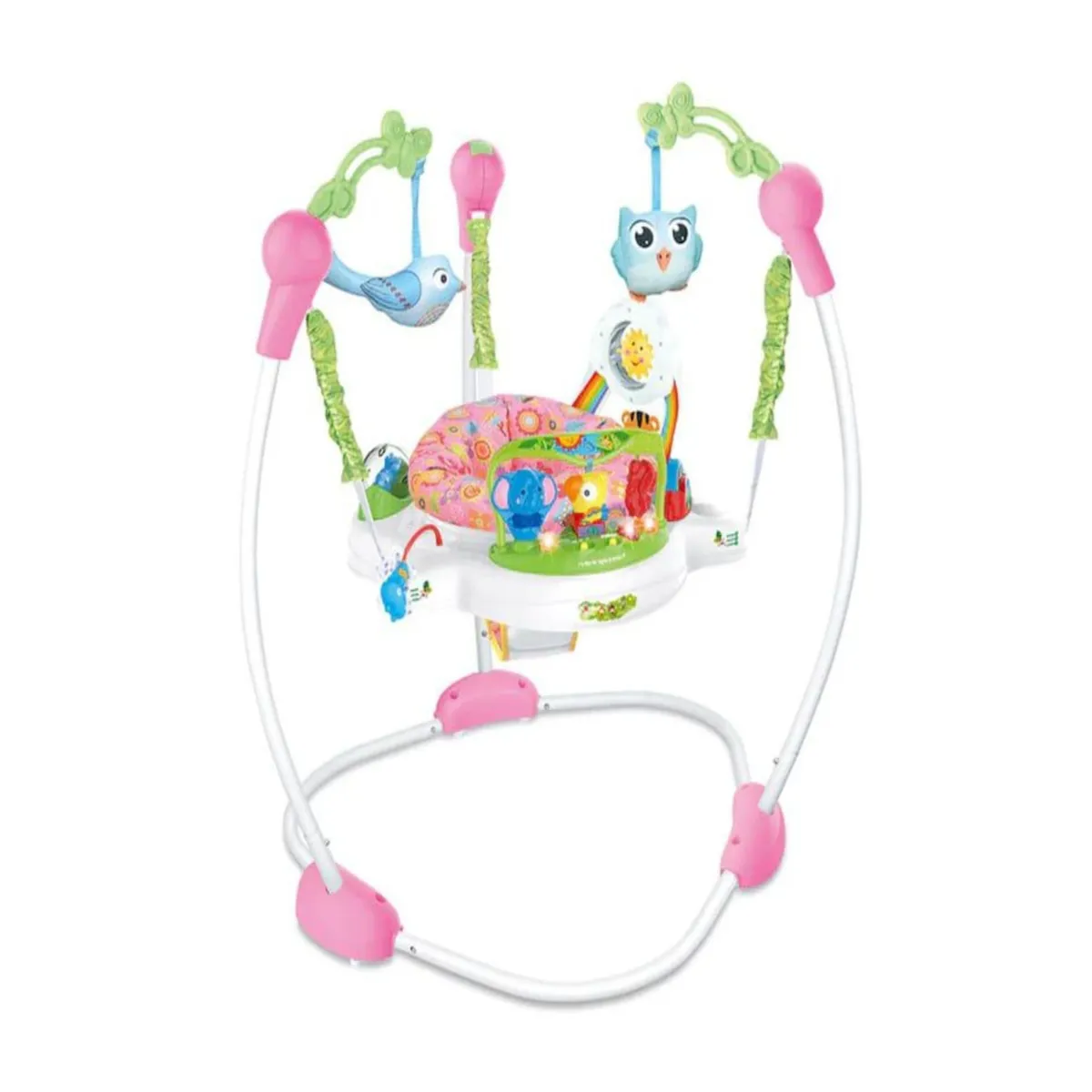 GENERICO - Silla Arnés Saltarín Rosa con Accesorios