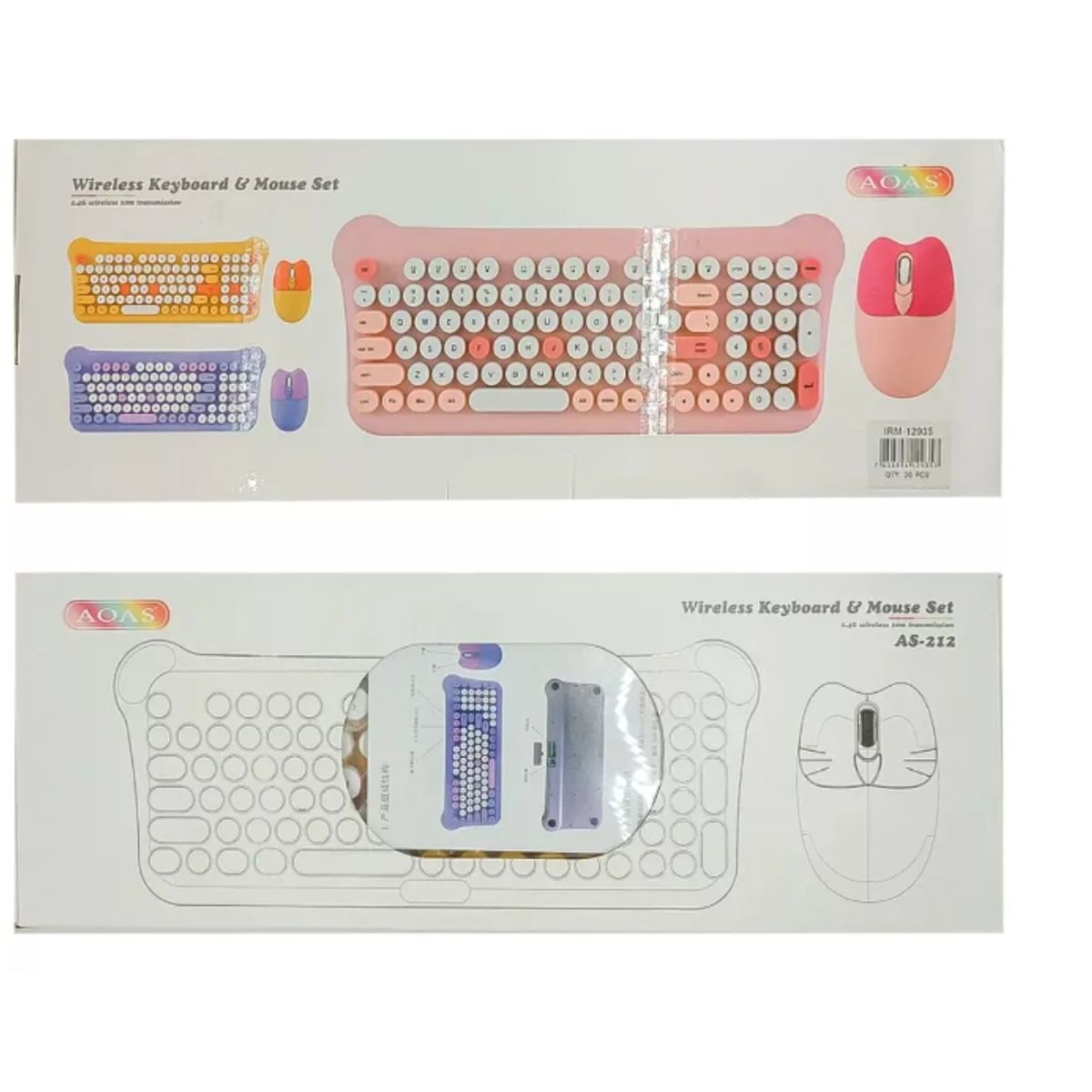 GENERICO - Teclado Gamer Inalámbrico Con Mouse 24g As-212 Aoas-ROSA