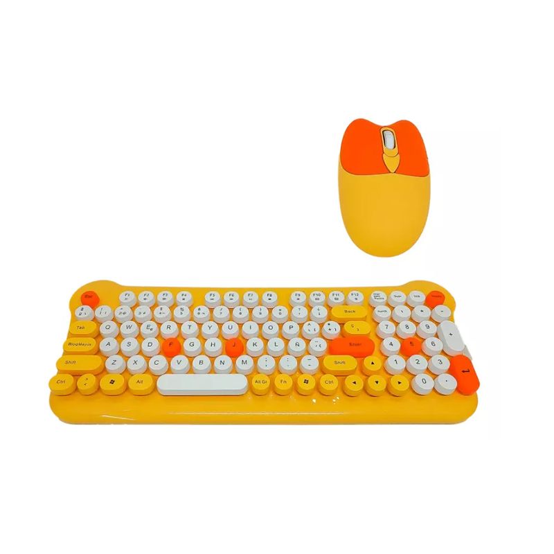 GENERICO - Teclado Gamer Inalámbrico Con Mouse 24g As-212 Aoas-AMARILLO