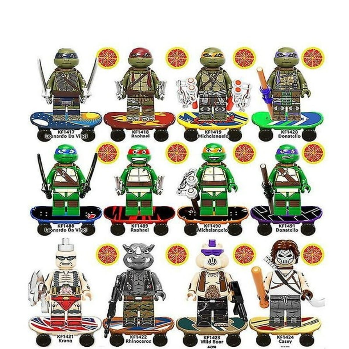 GENERICO - Set 12 Figuras Tortugas Ninja bloques de construcción