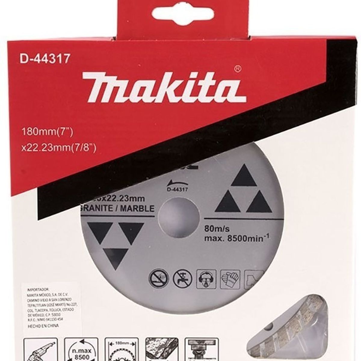 Disco diamantado turbo ondulado 180 mm grano mármol Makita D-44317, marca MAKITA - Foto Principal