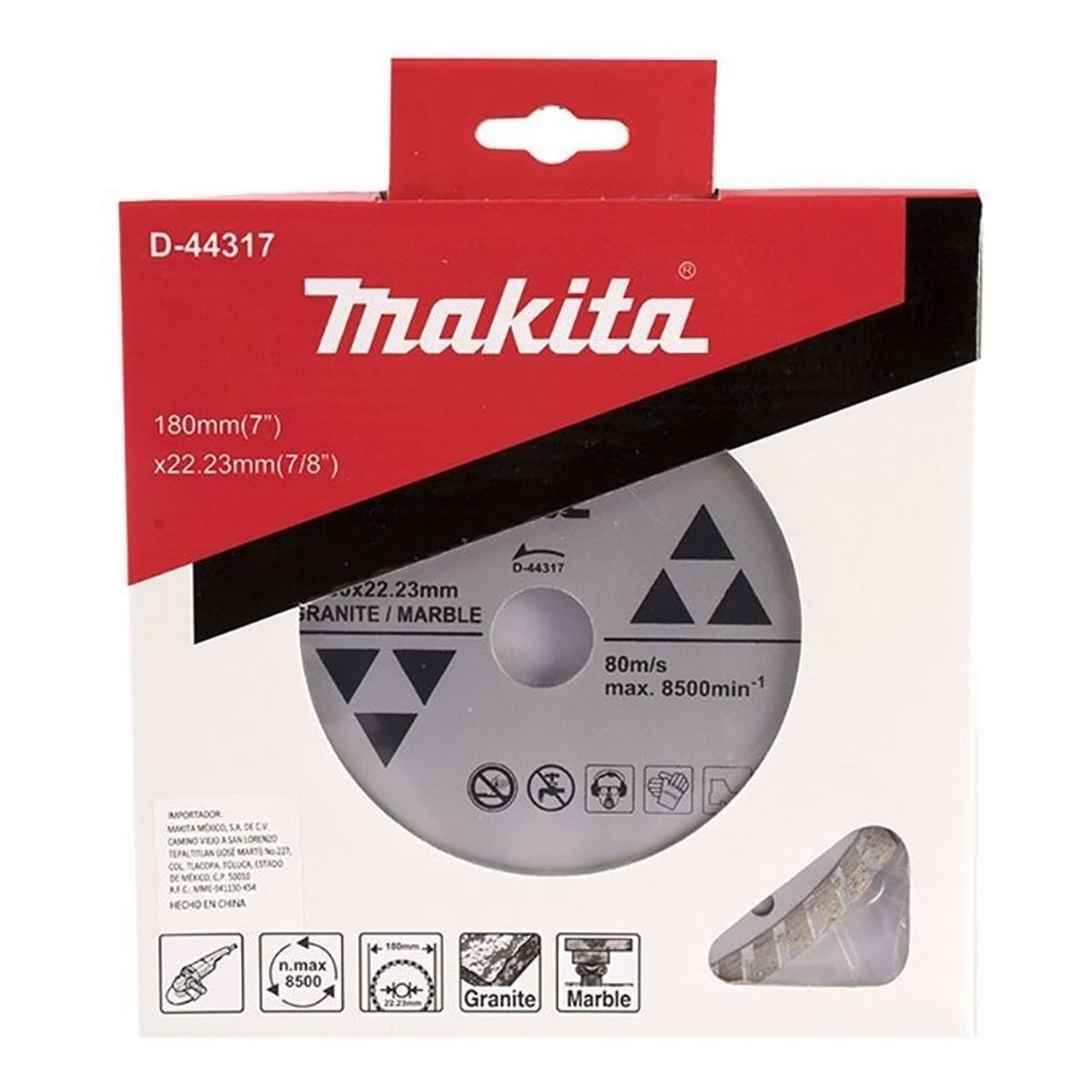 Disco diamantado turbo ondulado 180 mm grano mármol Makita D-44317, marca MAKITA - Foto Principal