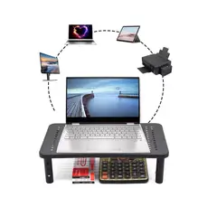 GENERICO - Soporte Para Monitor De 3 Alturas Con Plataforma De Malla