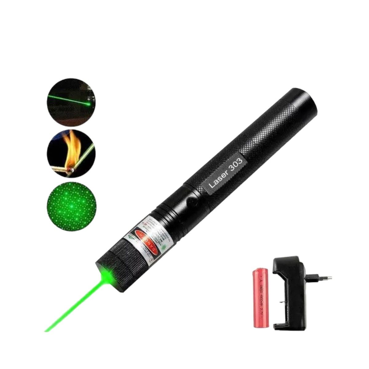 GENERICO - Puntero Laser Verde IRM Recargable Usb 500 Mw Alta Potencia