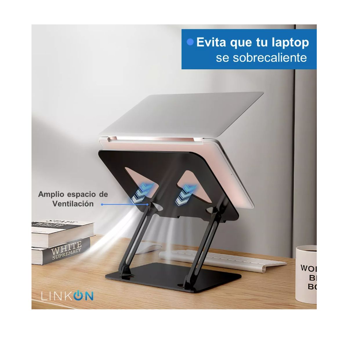GENERICO - Soporte Base Alzador Linkon Para Macbook Notebook Hasta 17