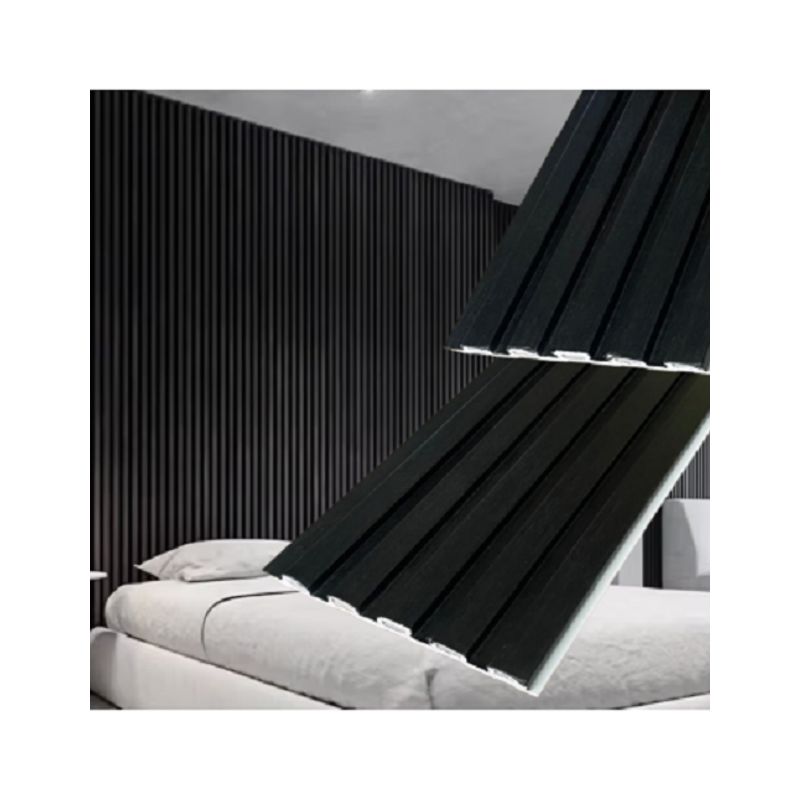 GENERICO - WPC Wall Panel Interior Slim 10 piezas - Negro