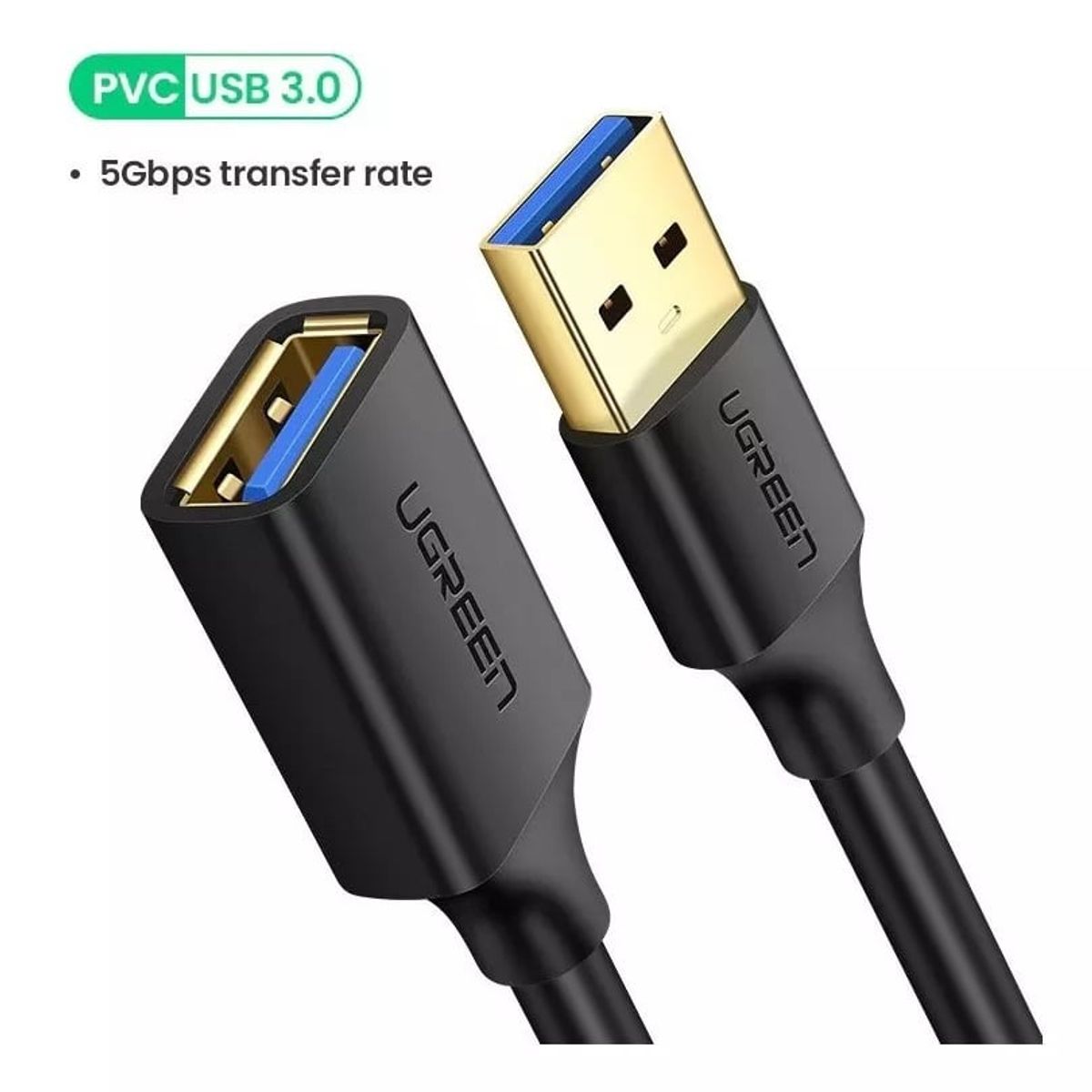 UGREEN - Cable Ugreen de Extension Usb A Hembra - Usb A Macho 5gbps 3 Metros