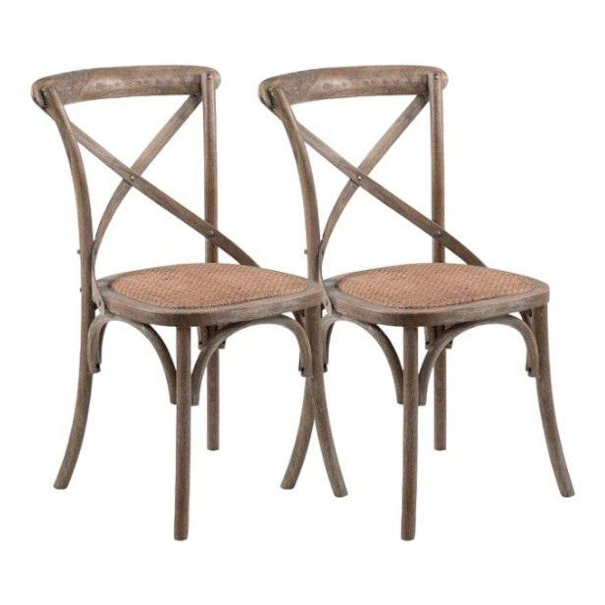 SPAZZIO - Kit 2 sillas Retro albayalde - Café Claro