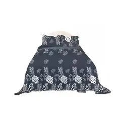 DEWINNER - Sabana polar diseño gris con hojas 25P