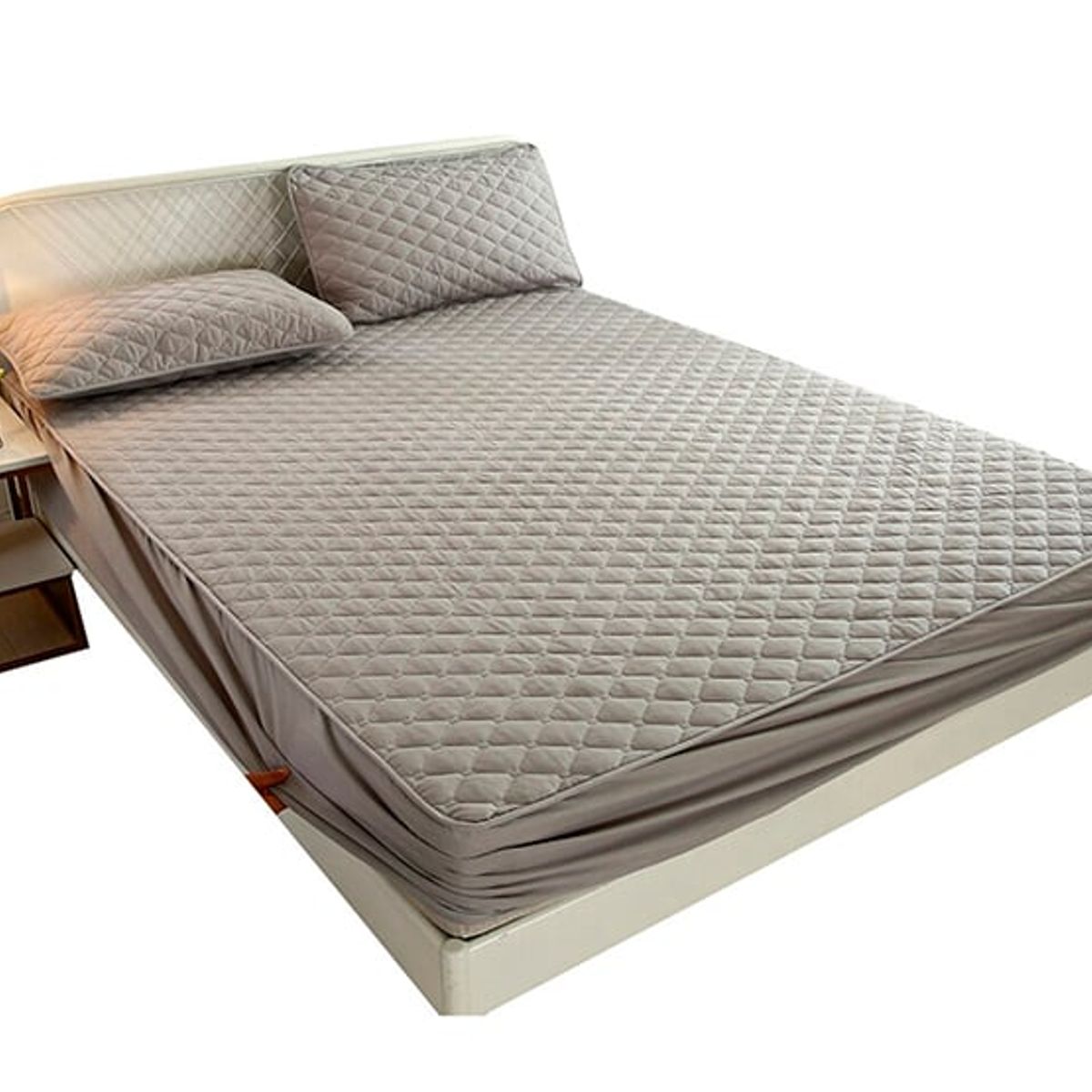 DEWINNER - Cubre colchon impermeable hipoalergenico 2.5 gris