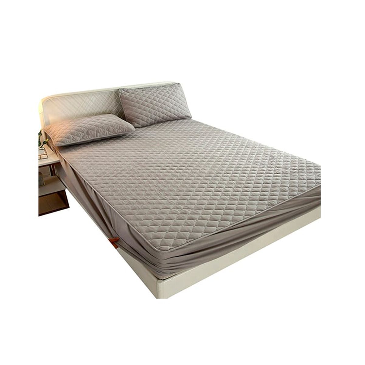 DEWINNER - Cubre colchon impermeable hipoalergenico 2.5 gris