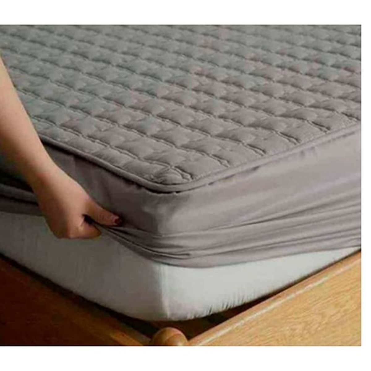 DEWINNER - Cubre colchon impermeable hipoalergenico 2.5 gris