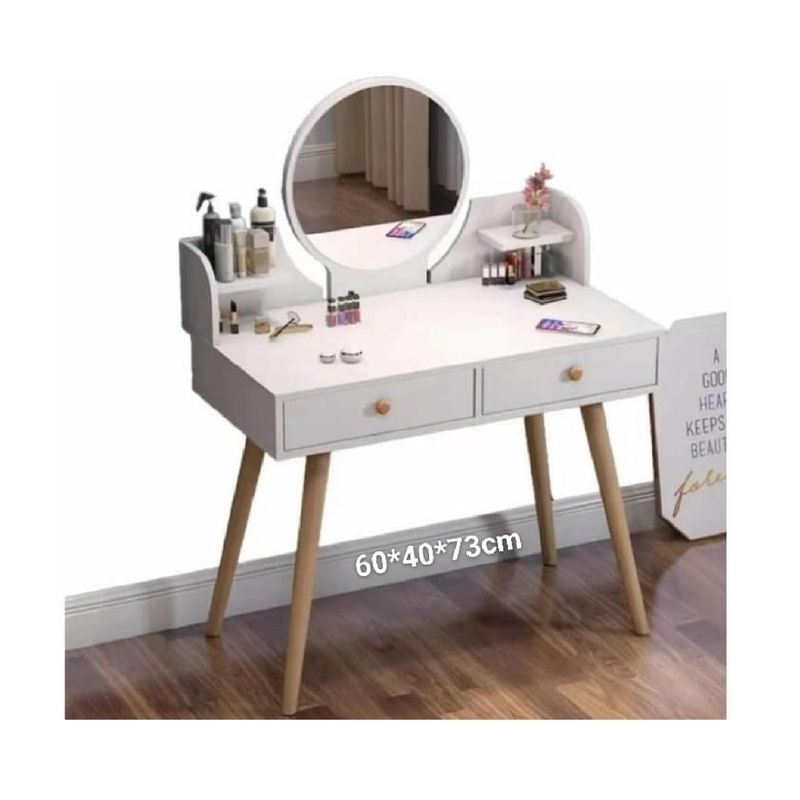 ANGELES DEL HOGAR - Mesa De Noche Maquillador Escritorio 2 Cajones Espejo