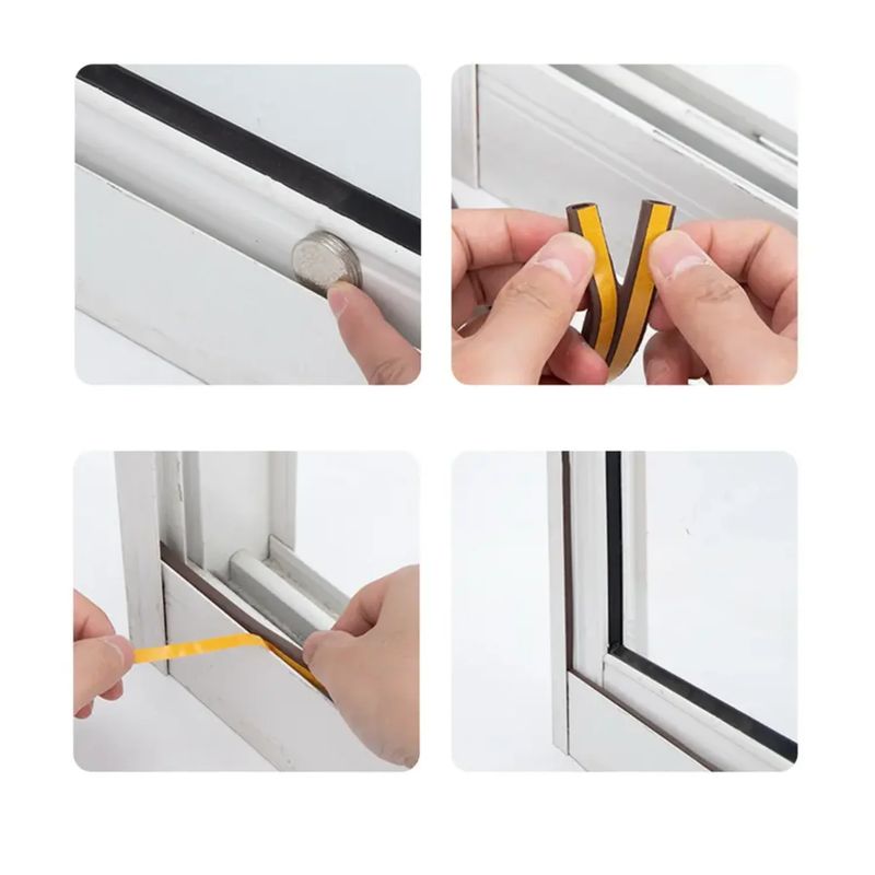GENERICO - Burlete Cinta 5 Mts Aislante Térmico Adhesivo Puerta Ventana