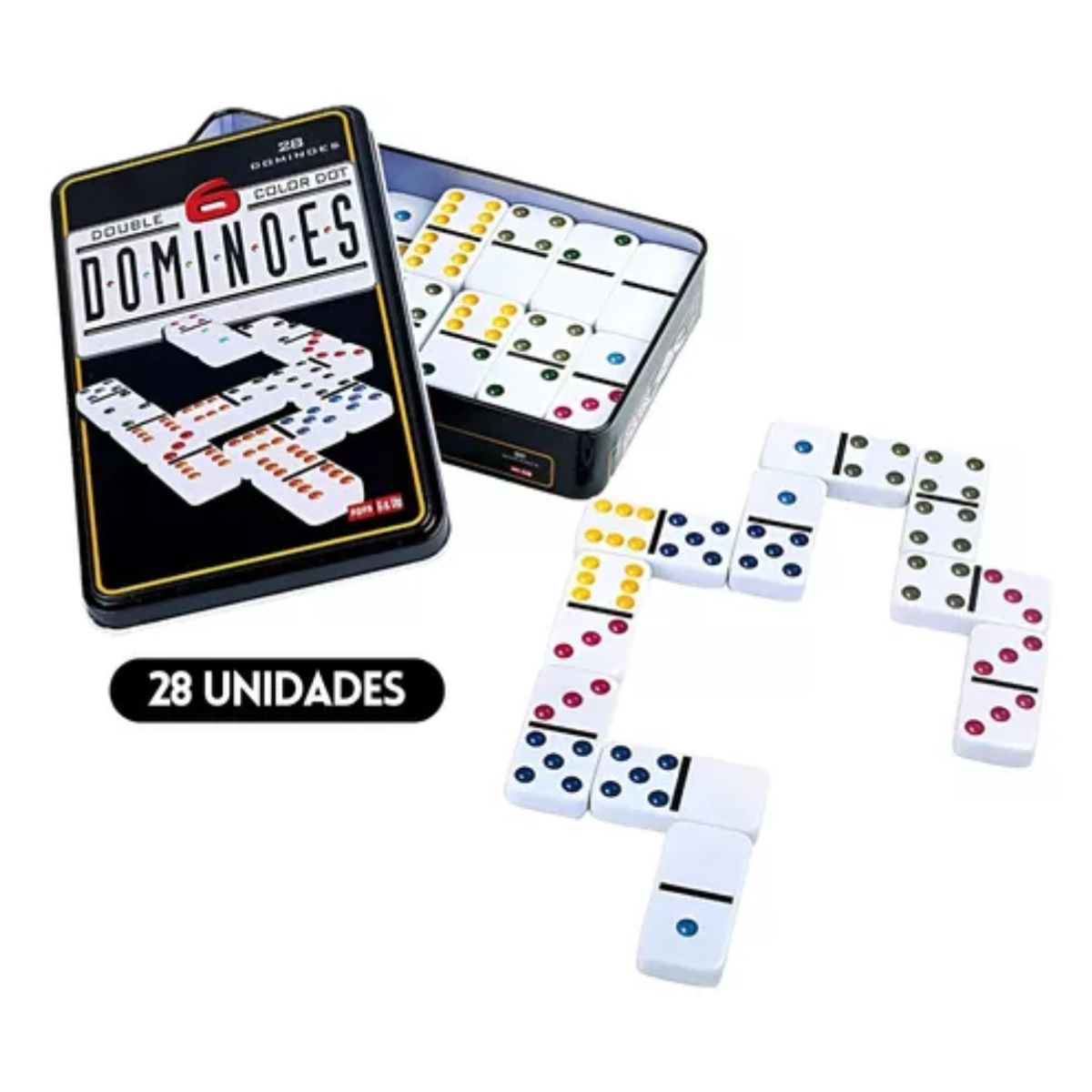 GENERICO - Dominó Doble De 6 Puntos De Color Juego De 28 Piezas
