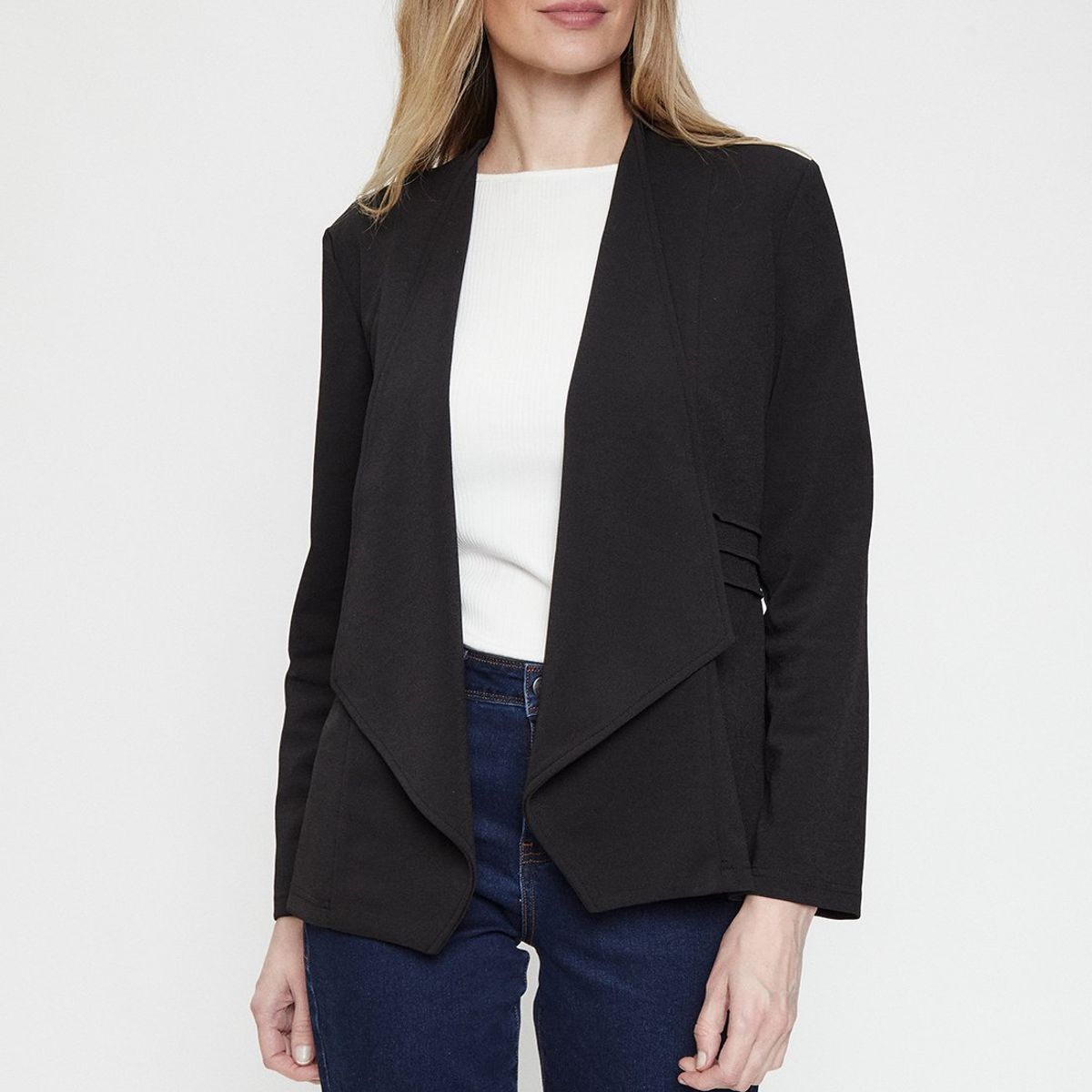 MA GRIFFE - Tapado Abierto Negro Mujer Magriffe