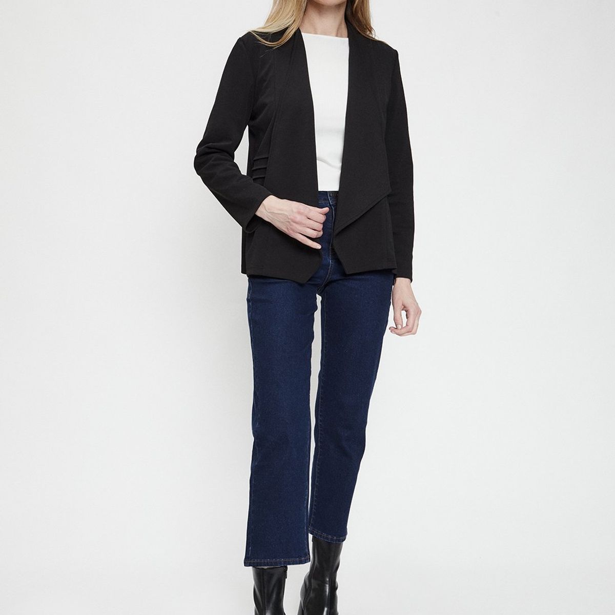 MA GRIFFE - Tapado Abierto Negro Mujer Magriffe