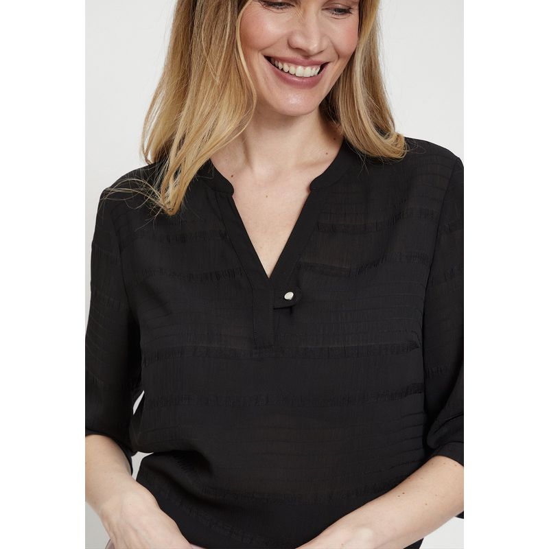 MA GRIFFE - Blusa Manga Larga Negro Mujer Magriffe