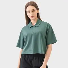 RURUTOTO - Polera Pique Manga Corta Mujer Negro
