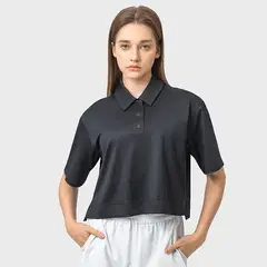 RURUTOTO - Polera Pique Manga Corta Mujer Negro_.