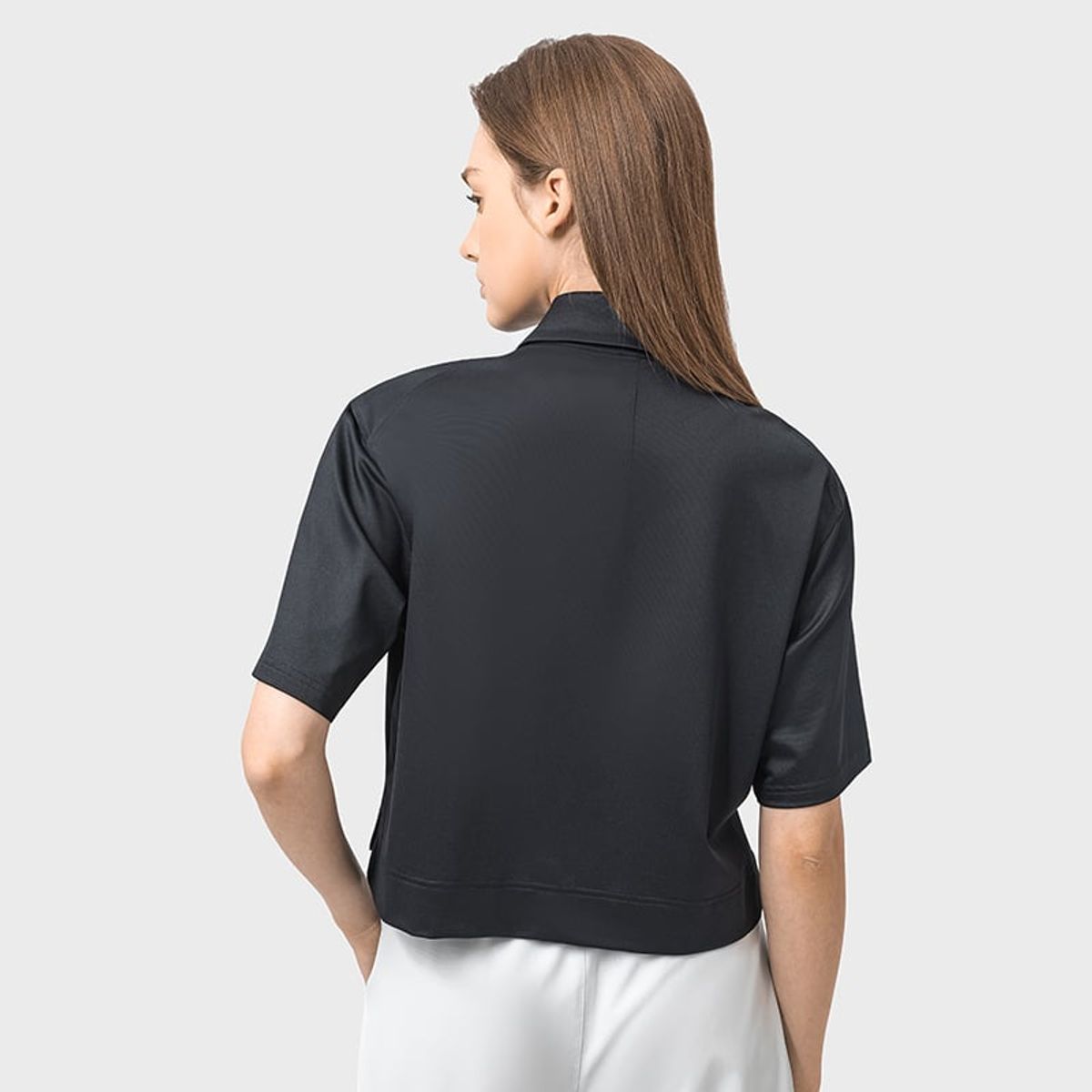 RURUTOTO - Polera Pique Manga Corta Mujer Negro_.