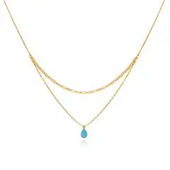 TIOZONEY - Bañado en oro Collar de moda para mujeres