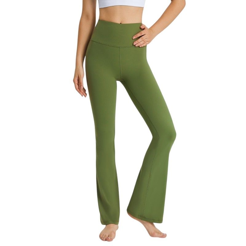 RURUTOTO - Leggings Calzas Mujer Pata Ancha Flare Push Up Negro