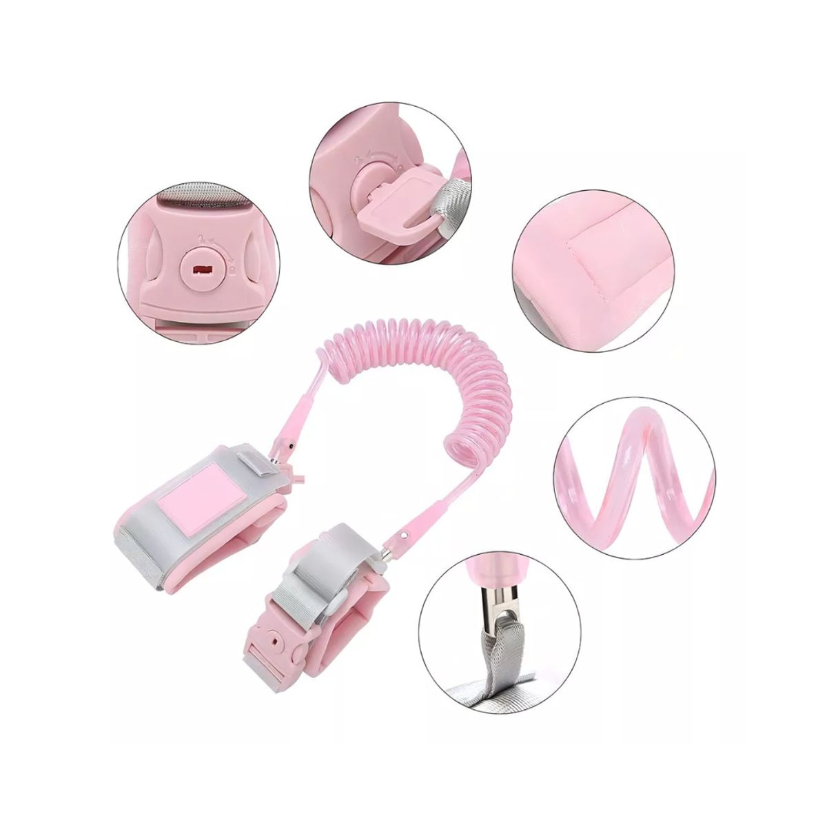 GENERICO - Arnés Anti Pérdida Pulsera Con Seguro Para Niños Color Rosa