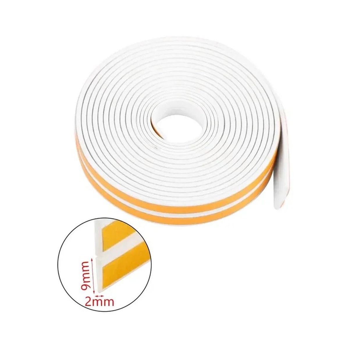 GENERICO - Burlete Cinta 10Mts Aislante Térmico Adhesivo Puerta Ventana