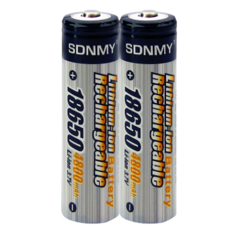 OEM - SET 2 PILAS SDNMY PUNTA 18650 DE 3.7V RECARGABLE 4.800 MAH