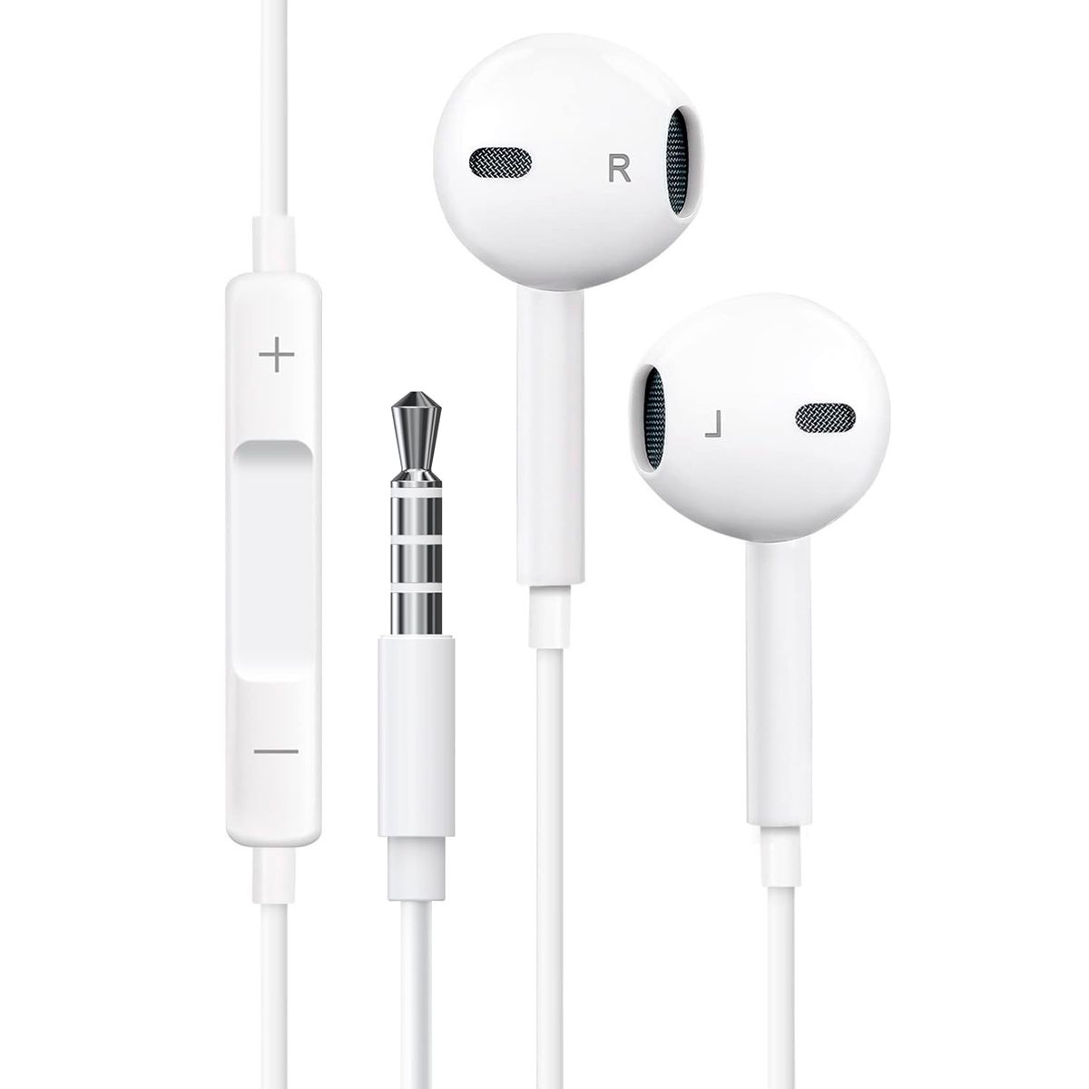 JOIGO - Audifonos Manos Libres Conexión 3.5mm Control Volumen Blanco