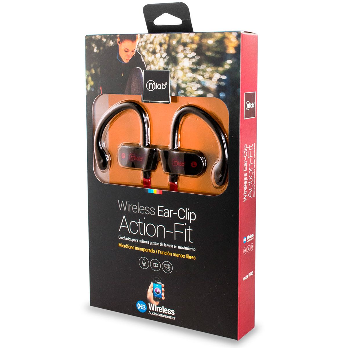 MICROLAB - Audifonos Inalambricos Bluetooth Deportivos Action-Fit Rojo