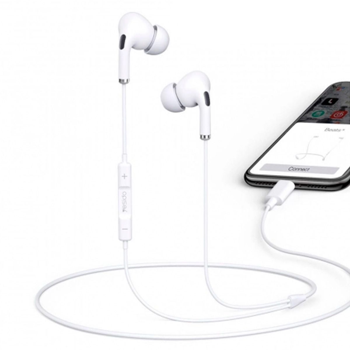 YESIDO - Audífonos Con Cable Compatibles Con Entrada iPhone Blancos